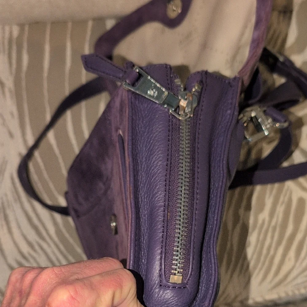 Aimee Kestenberg Eggplant Leather & Suede Bag With Tags New With Tags